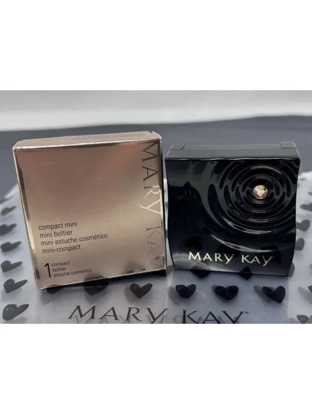 New Mary Kay Compact Mini Magnetic Special Edition Bling Gold Box NIB